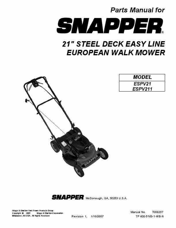 Snapper Lawn Mower ESPV21-page_pdf